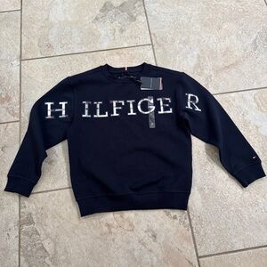 TOMMY HILFIGER Boys Navy Blue Logo Sweatshirt Size 8 NEW